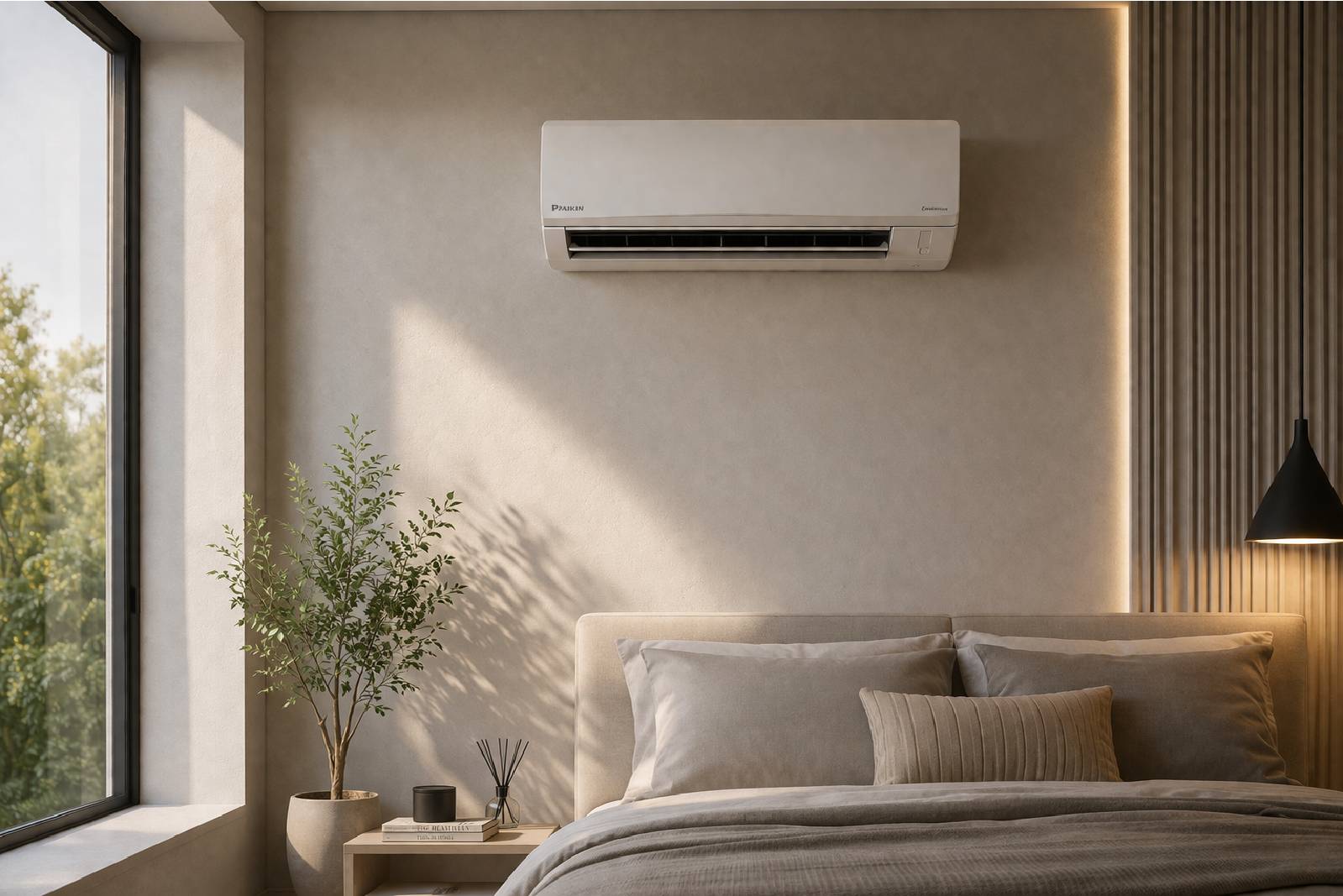 Room with air conditioning unit installed by JB Heating and Air Conditioning